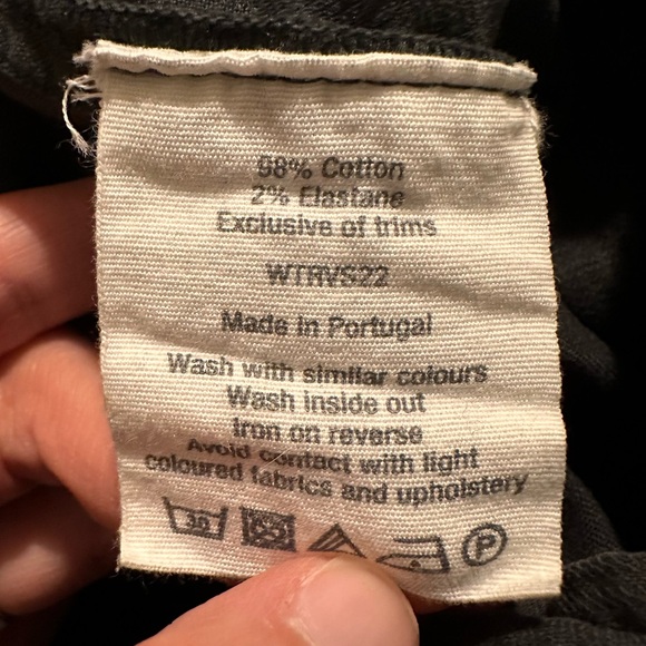 TOAST Cotton Twill Pull On Pants Size 6 Small Med Black Grey Slate - Picture 9 of 10